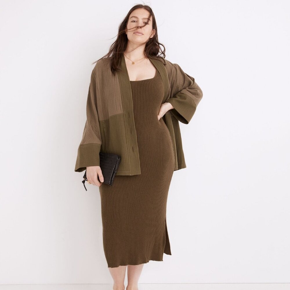 Madewell Brodale Sweater Tank Dress - size L